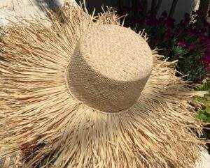 Porcupine Natural Raffia Beach Hat with Long Fringe