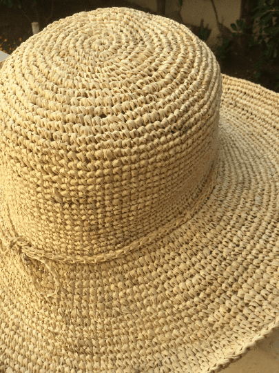 Crochet Straw Hat Medium Brim