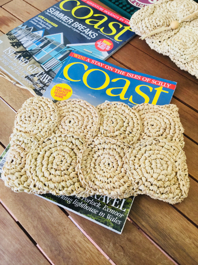 Crochet Raffia Clutch Bag