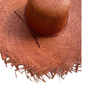 Brown Straw Hat With Fringe