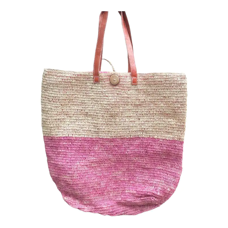 Straw Bag with Long Handles
