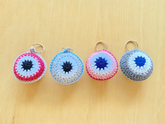 Crochet Eye Keyrings