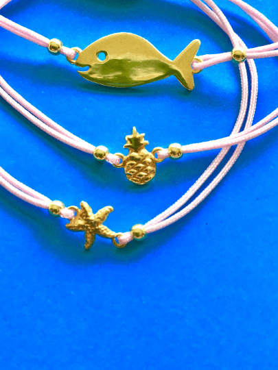 Gold Starfish Macrame Bracelet