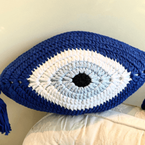 Evil Eye Pillow Blue
