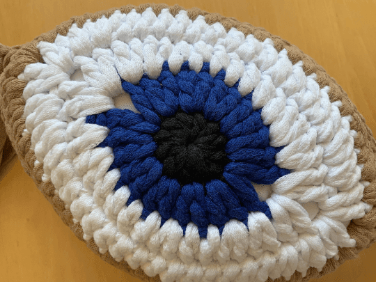 Crochet Eye Cushion Almond Beige Small