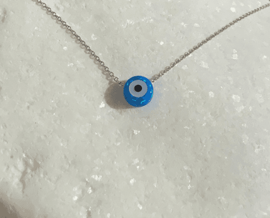 Turquoise Round Evil Eye Charm Necklace