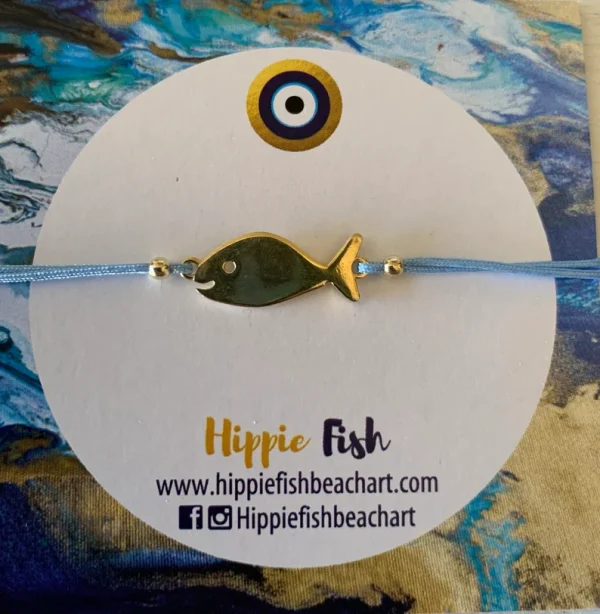 Gold Hippie Fish Macrame Bracelet