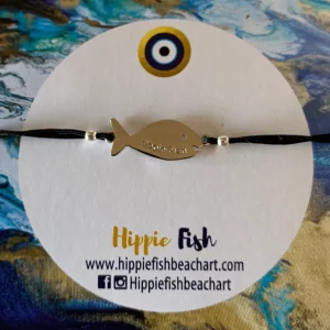 Hippie Fish Silver Charm Bracelet