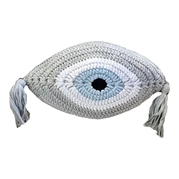 Evil Eye Crochet Throw Pillow