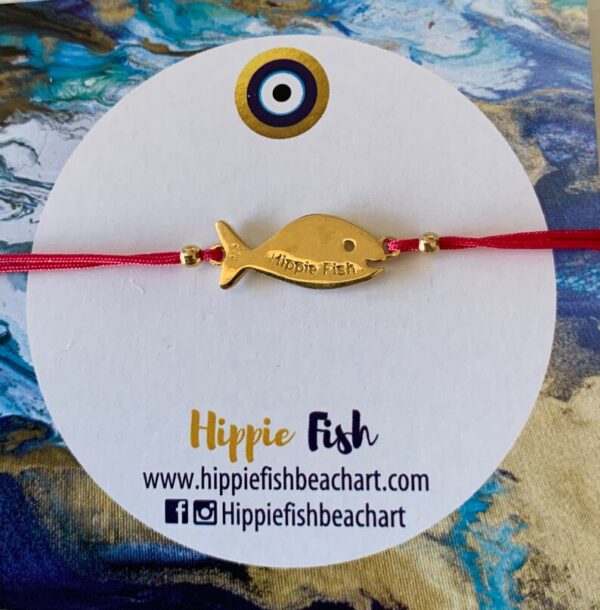 Gold Hippie Fish Charm Bracelet