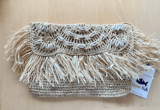 Crochet Straw Clutch Bag