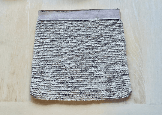 Raffia Crochet Zip & Fold Clutch Bag