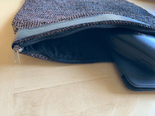 Raffia Zip & Fold Clutch Bag