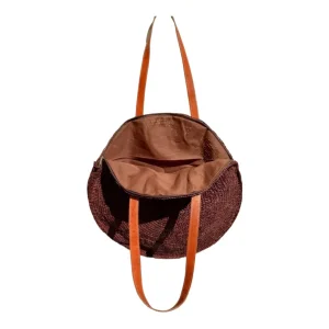 Straw Tote Bag with Zip