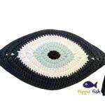 Crochet Eye Cushion Navy Blue