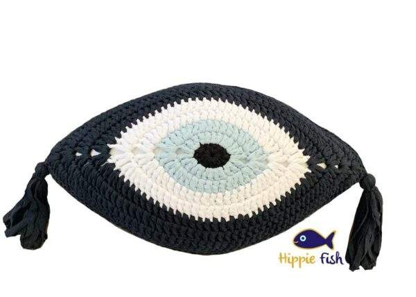 Crochet Evil Eye Pillow