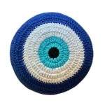 Blue Greek Evil Eye Pillow