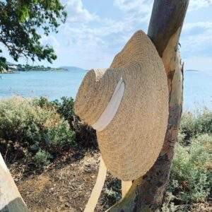 Large Straw Hat with Ties