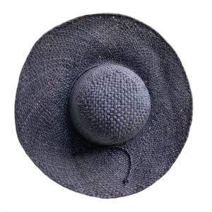 Black Straw Hat Medium Brim