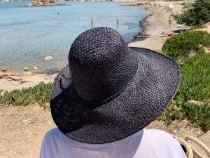 Black Raffia Sun Hat Medium Brim