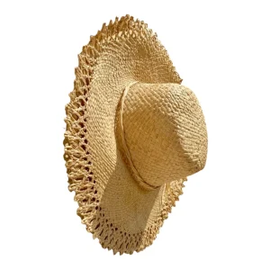 Straw Hat with Woven Edge