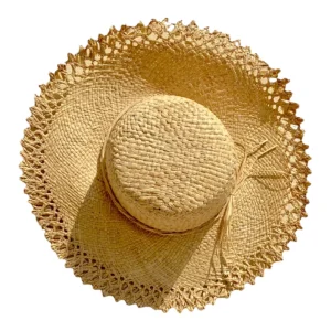 Straw Hat with Woven Edge