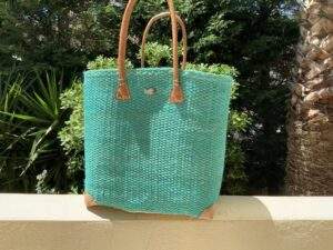 Straw Beach Tote with Long Handles