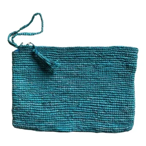 Small Straw Bag with Zip