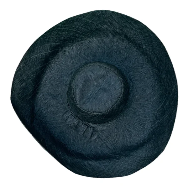 Black Straw Hat With Large Brim