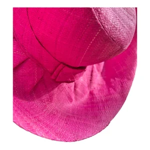 Pink Straw Hat With Flexible Brim