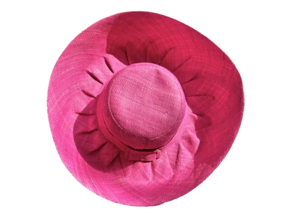 Pink Straw Hat With Flexible Brim