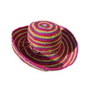 Stripe Crochet Straw Hat