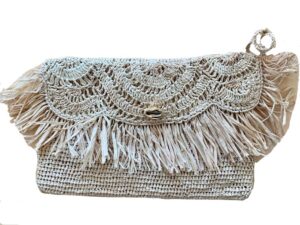 straw bag with shell