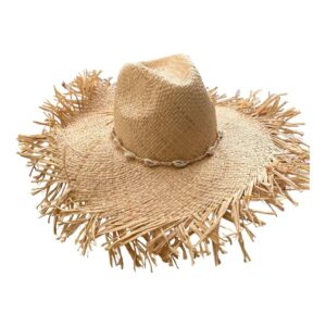 straw hat with shells